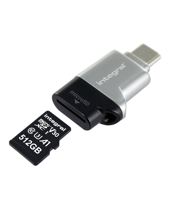 Integral USB3.0 CARDREADER TYPE C SINGLE SLOT MSD lecteur de carte mémoire USB 3.2 Gen 1 (3.1 Gen 1) Noir, Argent