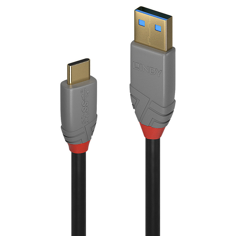 Lindy 36913 câble USB 2 m USB C USB A Noir