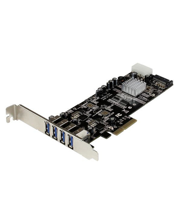 StarTech.com Carte Contrôleur PCI Express vers 4 Ports USB 3.0 avec 2 voies dédiés de 5 Gb/s - UASP - Alim SATA / LP4