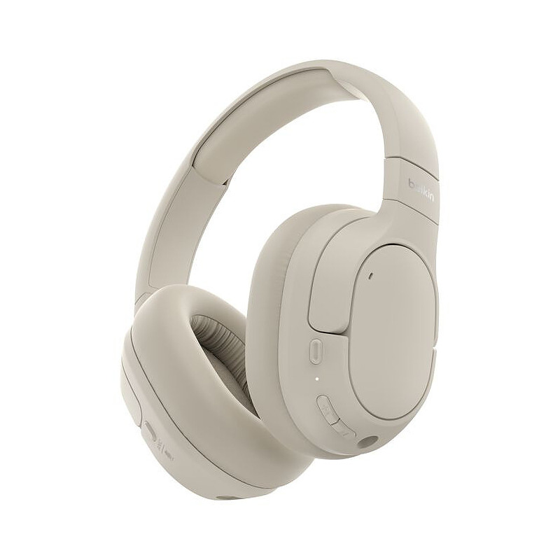 Belkin AUD008HQSA écouteur/casque Écouteurs Sans fil Arceau Appels/Musique USB Type-C Bluetooth Sable