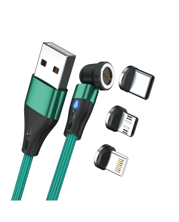 RealPower MagneticCharge3 câble USB 1 m USB A Vert
