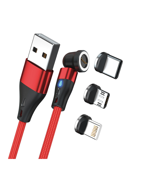 RealPower MagneticCharge3 câble USB 2 m USB A Rouge