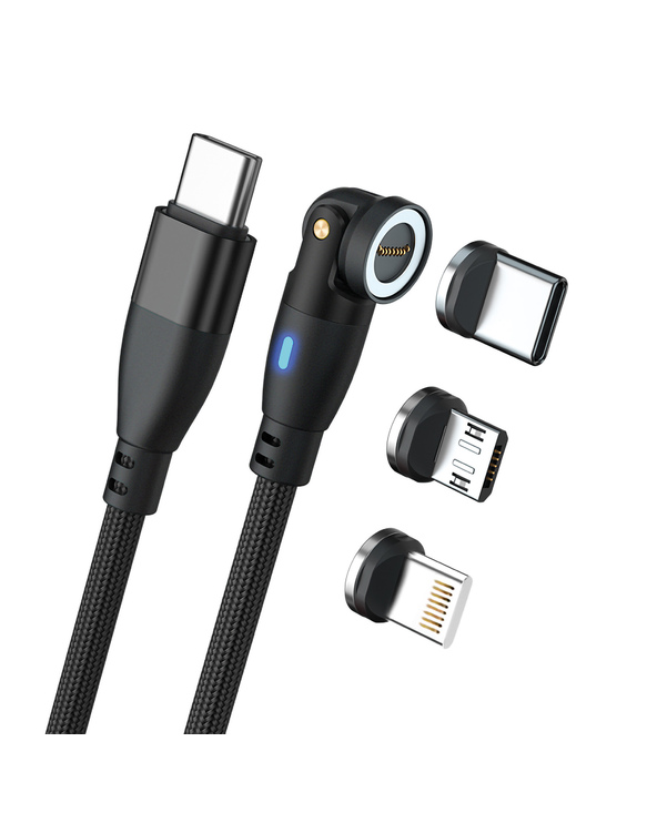 RealPower MagneticCharge 100 câble USB 1 m USB C Noir