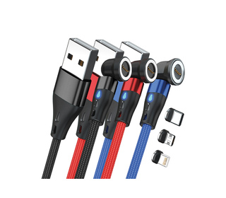 RealPower MagneticCharge3 câble USB 1 m USB A Noir, Bleu, Rouge