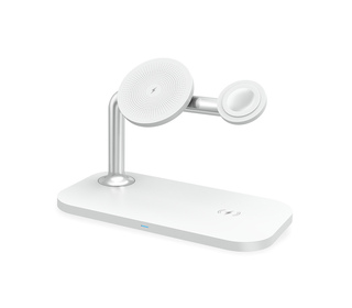 RealPower ChargeAIR Mag Écouteurs, Smartphone, Smartwatch Blanc USB Recharge sans fil Intérieure