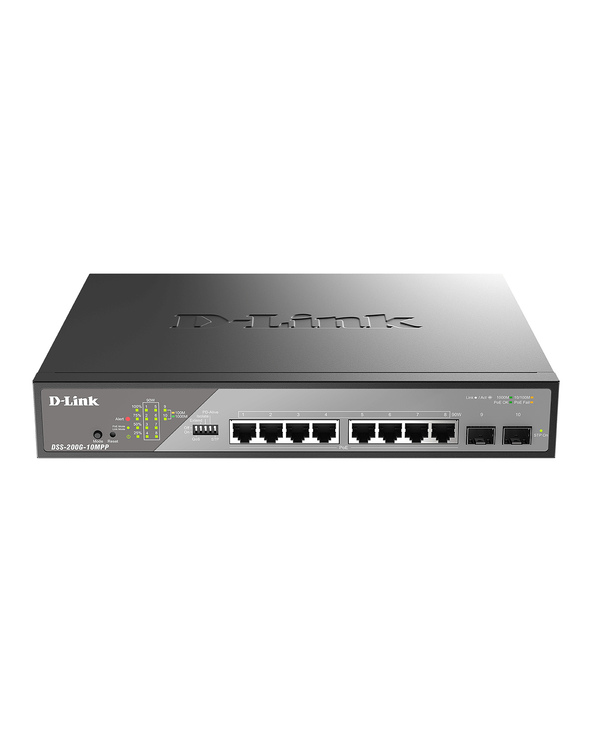 D-Link DSS-200G-10MPP/E commutateur réseau Géré L2 Gigabit Ethernet (10/100/1000) Connexion Ethernet, supportant l'alimentation 
