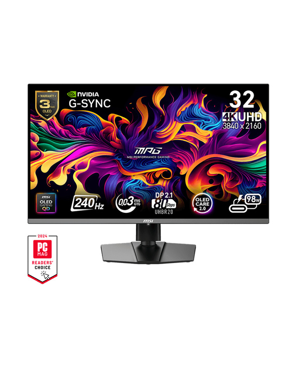 MSI MPG 322URX QD-OLED 31.5" QD-OLED 4K Ultra HD 0,03 ms Noir