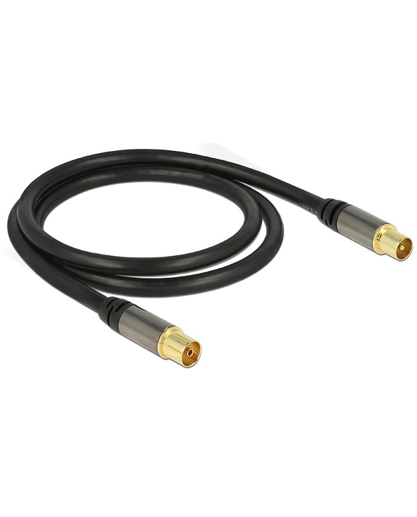 DeLOCK 88922 câble coaxial RG-6/U 1 m IEC Noir