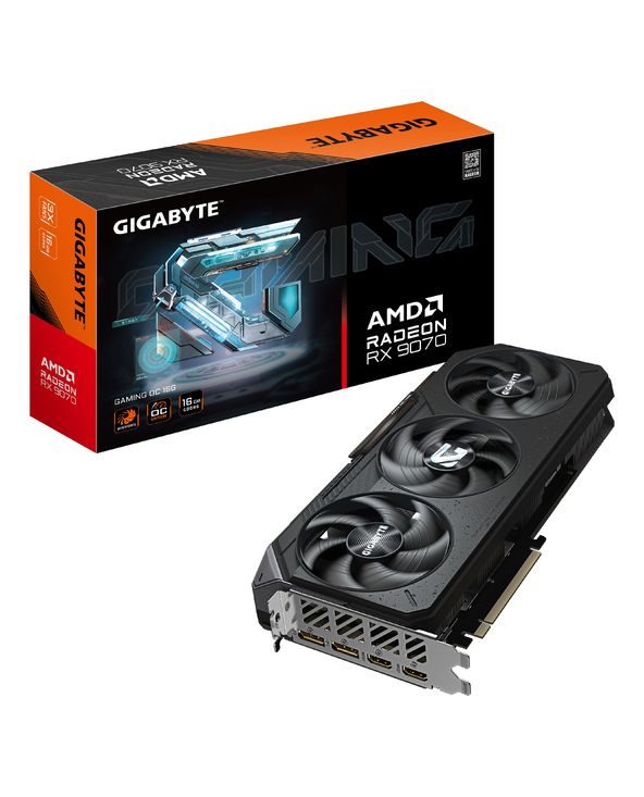 GIGABYTE Radeon RX 9070 GAMING OC 16G Carte Graphique - 16 Go GDDR6, 256 bits, PCI-E 5.0, 2700 MHz Fréquence du Cœur, 2 x Displa