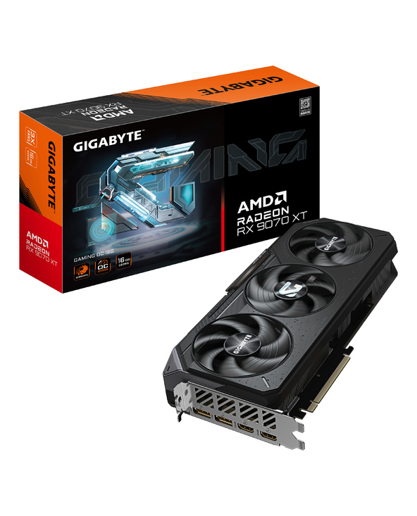 GIGABYTE Radeon RX 9070 XT GAMING OC 16G Carte Graphique - 16 Go GDDR6, 256 bits, PCI-E 5.0, 3060 MHz Fréquence du Cœur, 2 x Dis