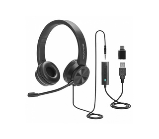 ADVANCE MIC-U750 écouteur/casque Avec fil Arceau Bureau/Centre d'appels USB Type-C / USB Type-A Noir