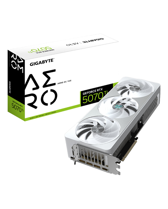 GIGABYTE GeForce RTX 5070 Ti AERO OC 16G Carte Graphique - 16 Go GDDR7, 256 bits, PCI-E 5.0, 2588 MHz Core Clock, 3 x DP 2.1a, 1