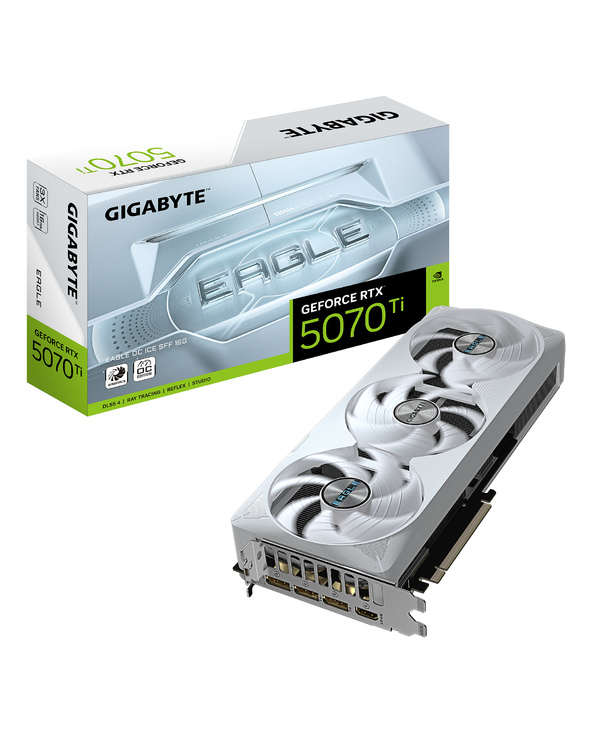 GIGABYTE GeForce RTX 5070 Ti EAGLE OC ICE SFF 16G Carte Graphique - 16 Go GDDR7, 256 bits, PCI-E 5.0, 2542 MHz Core Clock, 3 x D