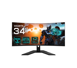 GIGABYTE GS34WQC 34" MONITEUR DE JEU INCURVÉ WQHD - 3440 X 1440, 120HZ, 1MS, 300 CD/M², FREESYNC PREMIUM, PRÊT POUR HDR, HDMI 2.
