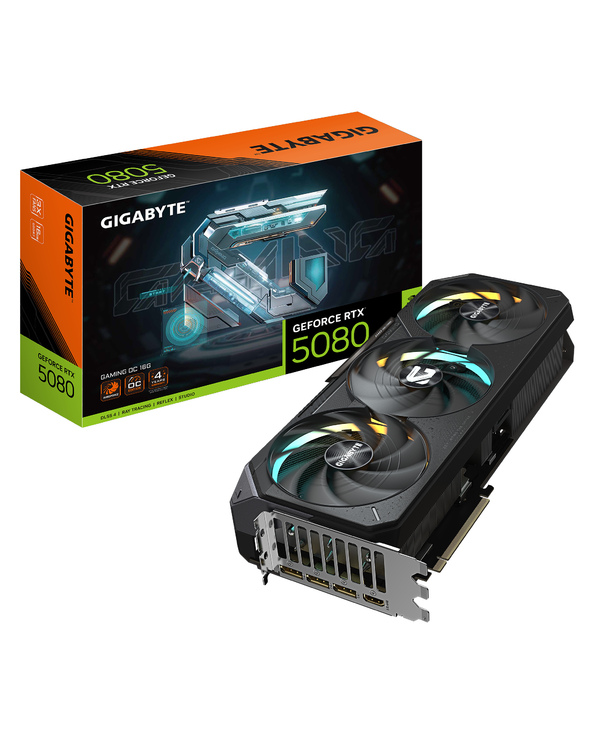 GIGABYTE GeForce RTX 5080 GAMING OC 16G Carte Graphique - 16GB GDDR7, 256 bits, PCI-E 5.0, 2730MHz Core Clock, 3 x DisplayPort, 