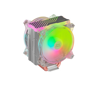 Mars Gaming MCPU66 système de refroidissement d’ordinateur Processeur Refroidisseur d'air 12 cm Argent, Transparent 1 pièce(s)