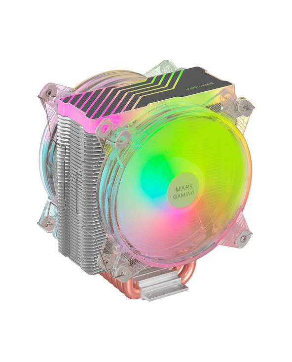Mars Gaming MCPU66 système de refroidissement d’ordinateur Processeur Refroidisseur d'air 12 cm Argent, Transparent 1 pièce(s)