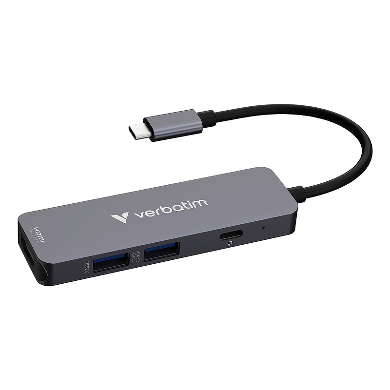 Verbatim 32155 hub & concentrateur USB 3.2 Gen 1 (3.1 Gen 1) Type-C 5000 Mbit/s Gris