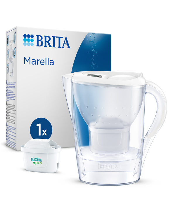 Brita Marella Filtre à eau pour carafe 2,4 L Transparent, Blanc