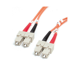 StarTech.com Câble Fibre Optique Multimode SC à SC OM1 de 2m, Dimension de la Fibre 62.5/125, Réseaux 10G - Cordon de Raccordeme