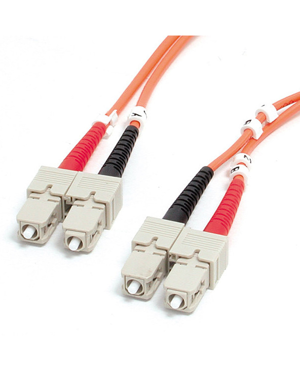 StarTech.com Câble Fibre Optique Multimode SC à SC OM1 de 2m, Dimension de la Fibre 62.5/125, Réseaux 10G - Cordon de Raccordeme