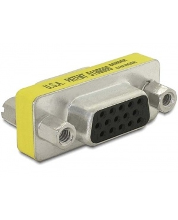 DeLOCK Adapter Gender Changer VGA female-female Sub-D 15 Jaune
