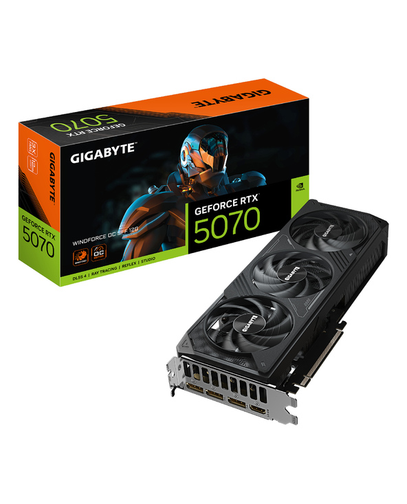 GIGABYTE GeForce RTX 5070 WINDFORCE OC SFF 12G Carte Graphique - 16 Go GDDR7, 256 bits, PCI-E 5.0, 2542 MHz Core Clock, 3 x DP 2