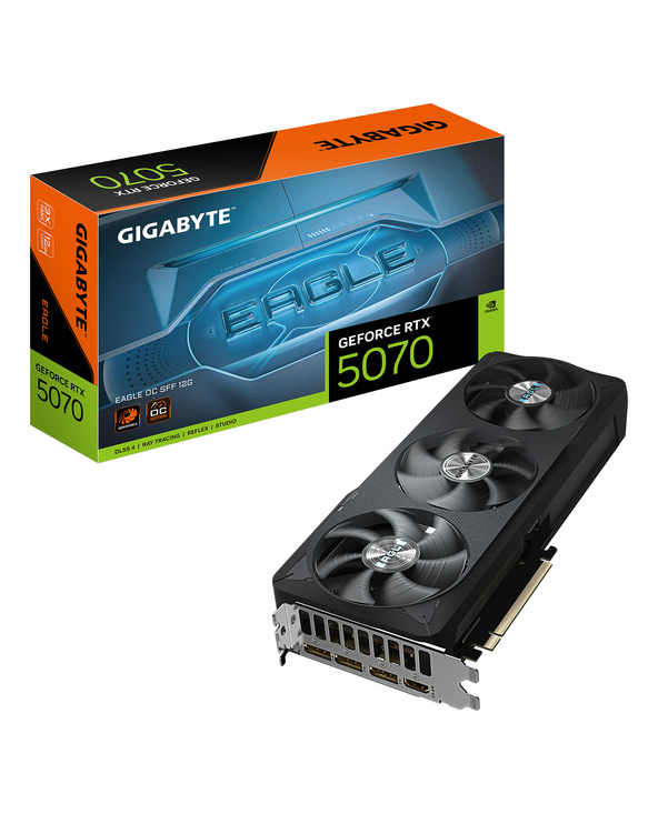 GIGABYTE GeForce RTX 5070 EAGLE OC SFF 12G Carte Graphique - 12 Go GDDR7, 192 bits, PCI-E 5.0, 2587 MHz Core Clock, 3 x DP 2.1a,