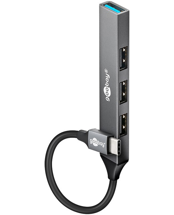Goobay 74457 hub & concentrateur USB 3.2 Gen 1 (3.1 Gen 1) Type-C 5000 Mbit/s Gris clair