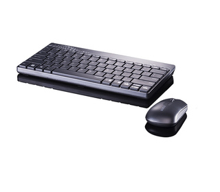 Rapoo 8000 clavier Souris incluse RF sans fil QWERTY Portuguais Noir, Gris