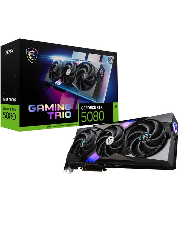 MSI GAMING GEFORCE RTX 5080 16G TRIO OC carte graphique NVIDIA 16 Go GDDR7