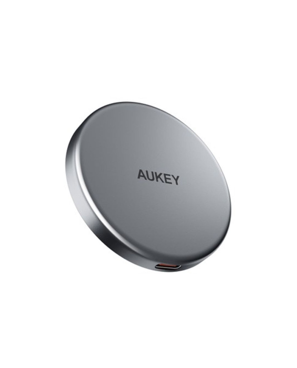 AUKEY MagFusion Aura Magnetic 15W Téléphone portable Argent USB Recharge sans fil Charge rapide Intérieure