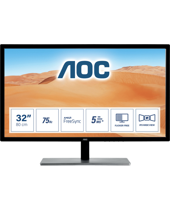 AOC 79 Series Q3279VWF 31.5" LED Quad HD 5 ms Noir, Argent