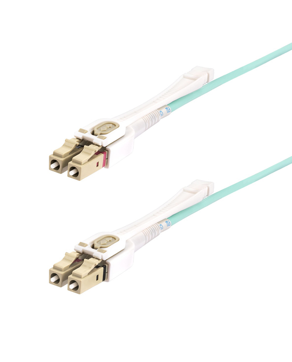 StarTech.com Câble Fibre Optique Multimode LC à LC (UPC) OM4 de 10m avec Languettes Push-Pull, 50/125µm, Réseaux 100G, Insensibl