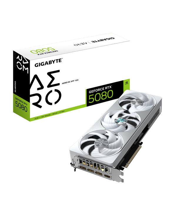 GIGABYTE GeForce RTX 5080 AERO OC SFF 16G Carte graphique - 16 Go GDDR7, 256 bits, PCI-E 5.0, 2730MHz Core Clock, 3 x DisplayPor