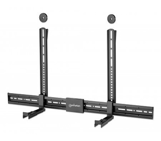 Manhattan 461849 support de haut-parleurs Mur Plastique, Acier Noir