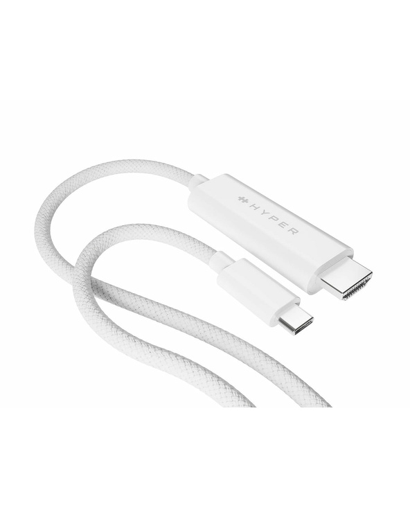 HYPER HD6007WHGL câble HDMI 2,5 m USB-C HDMI Type A (Standard) Blanc