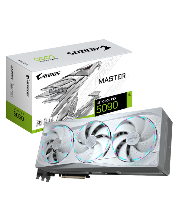 GIGABYTE AORUS GeForce RTX 5090 MASTER ICE 32G Carte Graphique - 32 Go GDDR7, 512 bits, PCI-E 5.0, 2655MHz Fréquence du Cœur, 3 