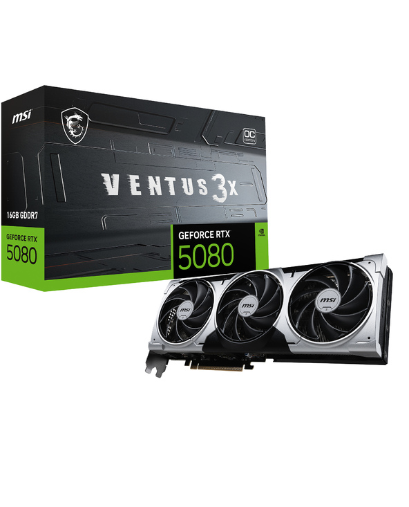 MSI VENTUS GEFORCE RTX 5080 16G 3X OC PLUS carte graphique NVIDIA 16 Go GDDR7