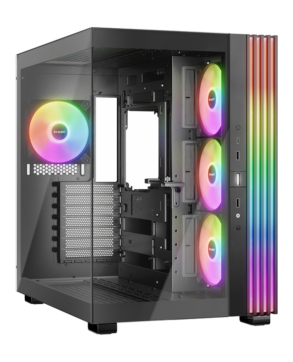 be quiet! Light Base 600 LX Blanc | Boîtier PC ARGB vitré, Mini ITX / Micro ATX / ATX, 4 ventilateurs Light Wings 120 mm PWM