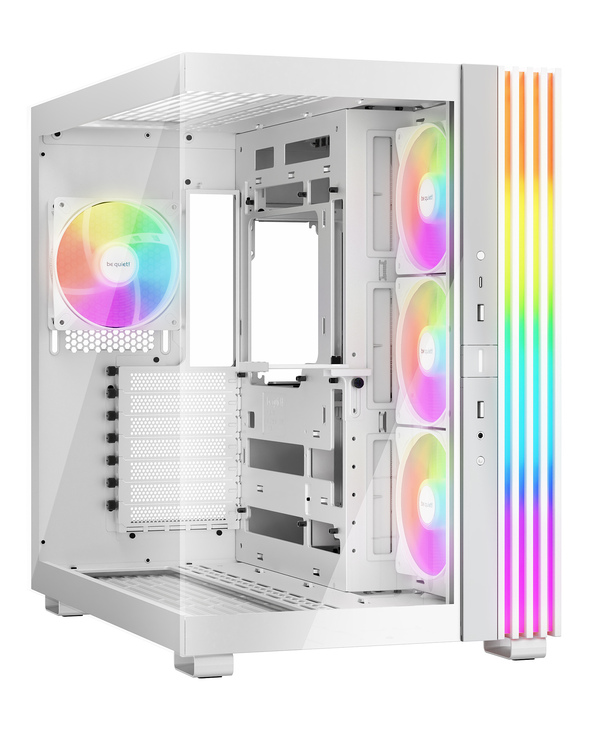 be quiet! Light Base 600 LX Blanc | Boîtier PC ARGB vitré, Mini ITX / Micro ATX / ATX, 4 ventilateurs Light Wings 120 mm PWM