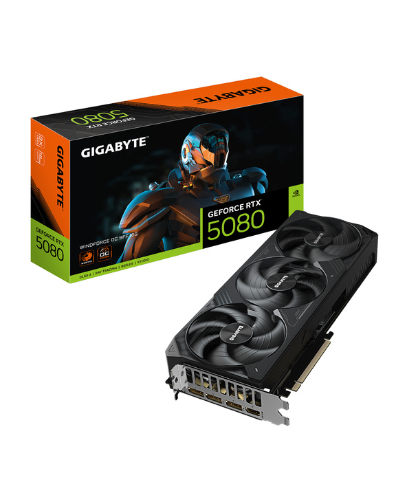 GIGABYTE GeForce RTX 5080 WINDFORCE OC SFF 16G Carte Graphique - 16 Go GDDR7, 256 bits, PCI-E 5.0, 2670MHz Fréquence du Cœur, 3