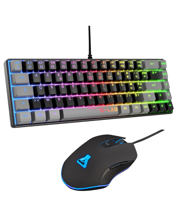 The G-Lab Combo Hydrogen BKG clavier Souris incluse Jouer USB AZERTY Français Noir