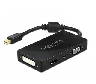 DeLOCK Adaptateur Mini DisplayPort 1.2 à VGA / HDMI / DVI / Audio femelle 4K passif, noir