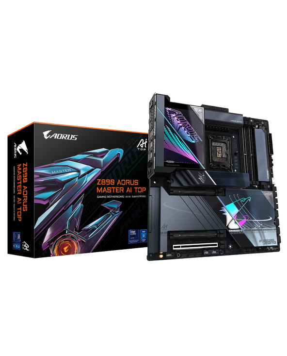 GIGABYTE Z890 AORUS MASTER AI TOP Carte Mère - Prend en charge les processeurs Intel Core Ultra (Série 2), VRM 20+1+2 phases, ju