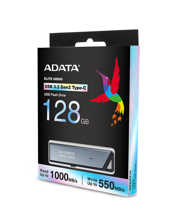 ADATA UE800 lecteur USB flash 128 Go USB Type-C 3.2 Gen 2 (3.1 Gen 2) Argent