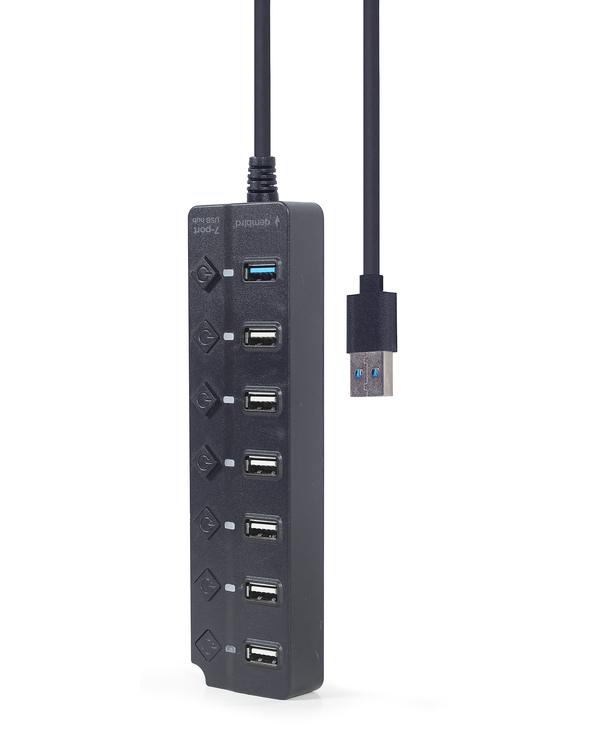 Gembird UHB-U3P1U2P6P-01 hub & concentrateur USB 3.2 Gen 2 (3.1 Gen 2) Type-A 5000 Mbit/s Noir