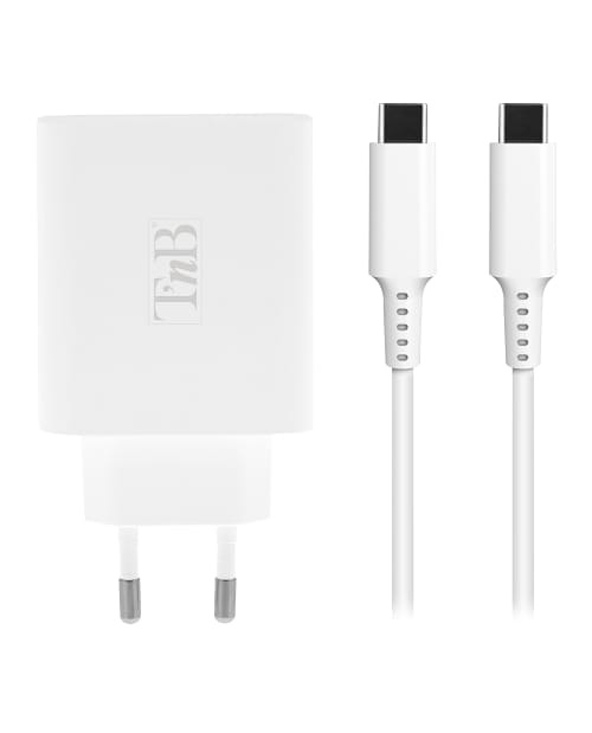 T'nB CHNBTINY65 chargeur d'appareils mobiles Ordinateur portable, Smartphone, Tablette Blanc Secteur Charge rapide Intérieure