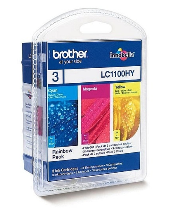 Brother LC-1100HYRBWBP cartouche d'encre 3 pièce(s) Original Cyan, Magenta, Jaune