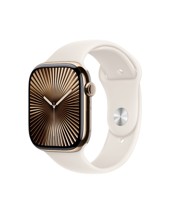 Apple Watch Series 10 OLED 46 mm Numérique 416 x 496 pixels Écran tactile 4G Or Wifi GPS (satellite)